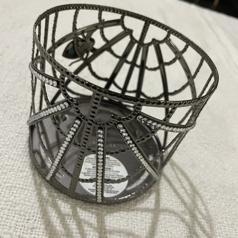 Bath & Body Works 2021 Halloween Diamond Spider Web 3 Wick Candle Holder Scary